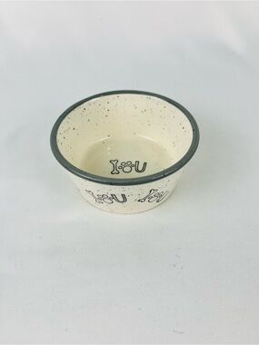 Pacifica Pet Bowl Food Water Dog Puppy “I love you” Interior Cream Exterior